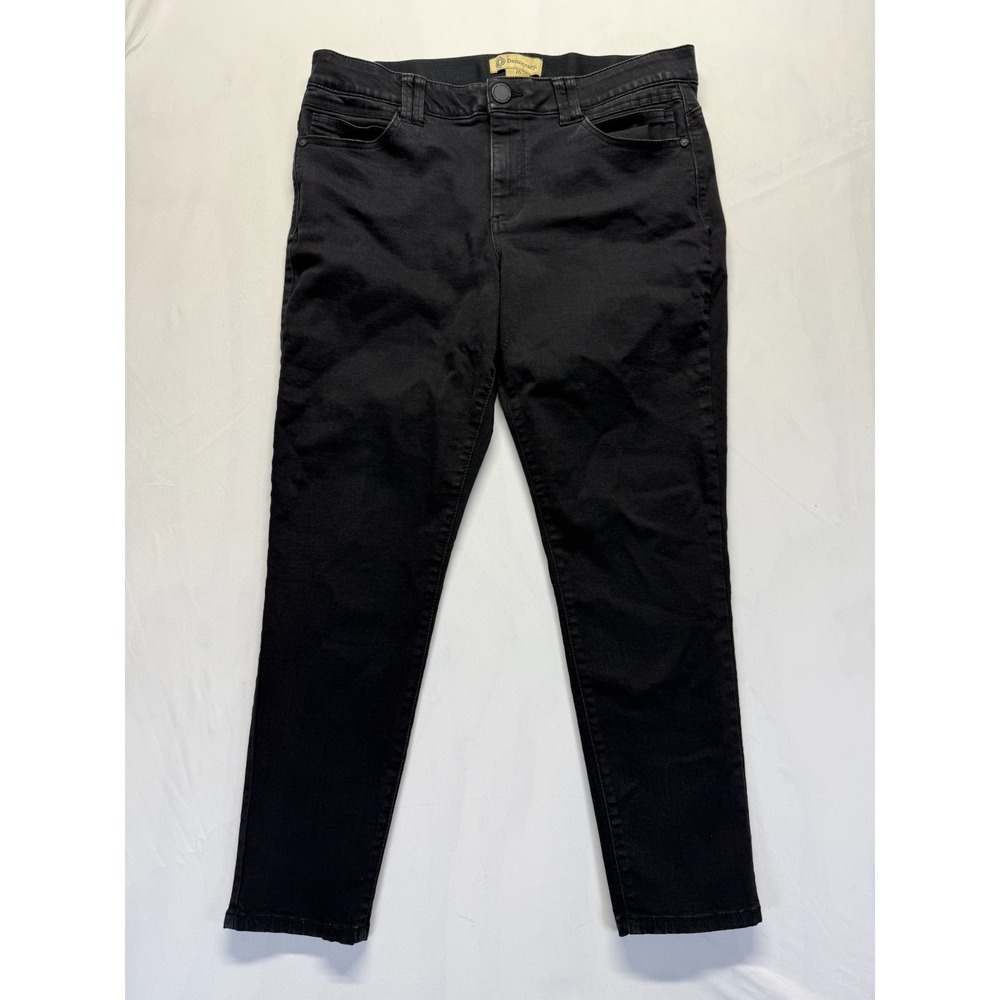 Democracy AB Technology Jeans Womens 16 Black Denim Cotton Mid Rise Skinny Leg